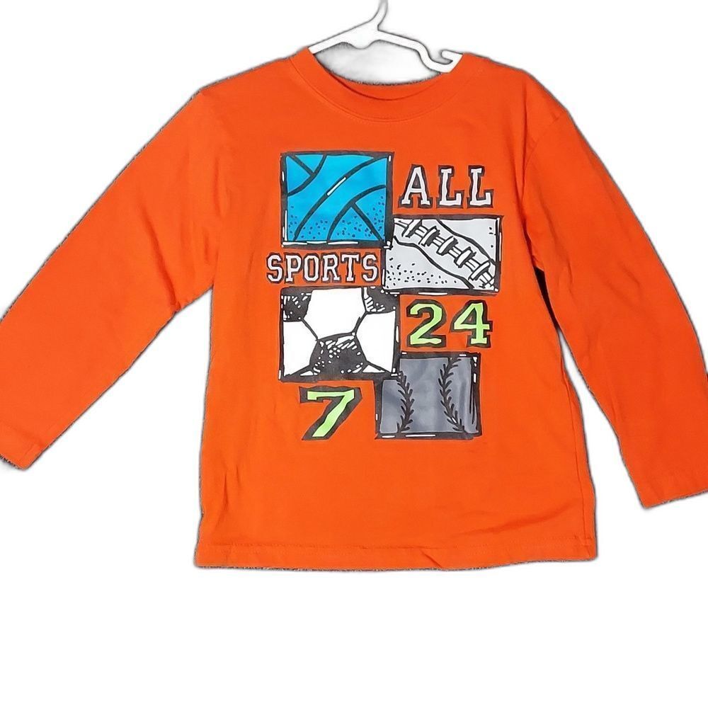 Garanimals 5T Orange Kid's Boy's All Sports 24/7 Graphic T-Shirt Tee Shirt
